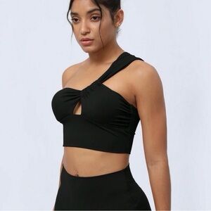 Black One-Shoulder sport top